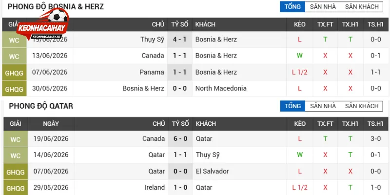 Phân tích sức mạnh đội bóng Bosnia vs Qatar