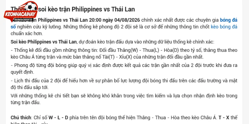 Bảng tỷ lệ cược của trận đấu vòng bảng